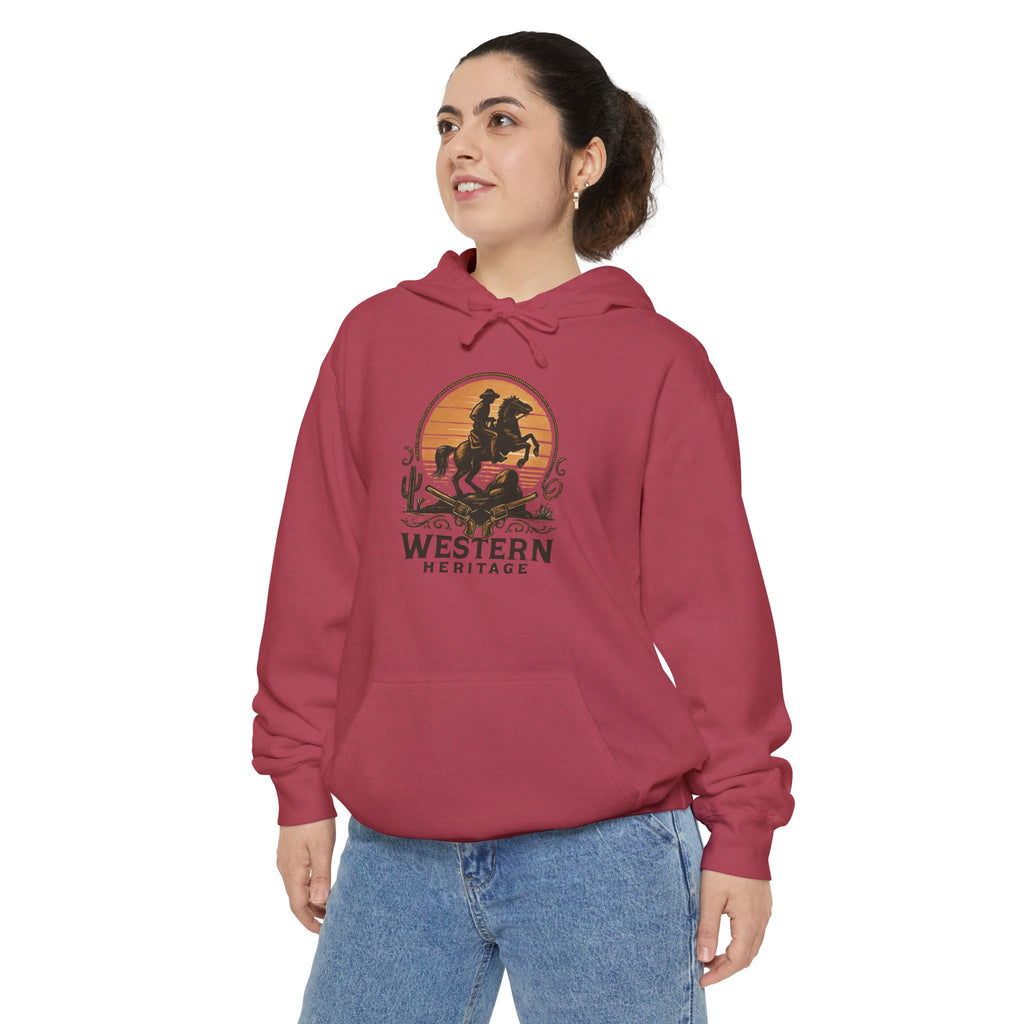 Western Sunset Hoodie — Vintage Cowboy Graphic Pullover