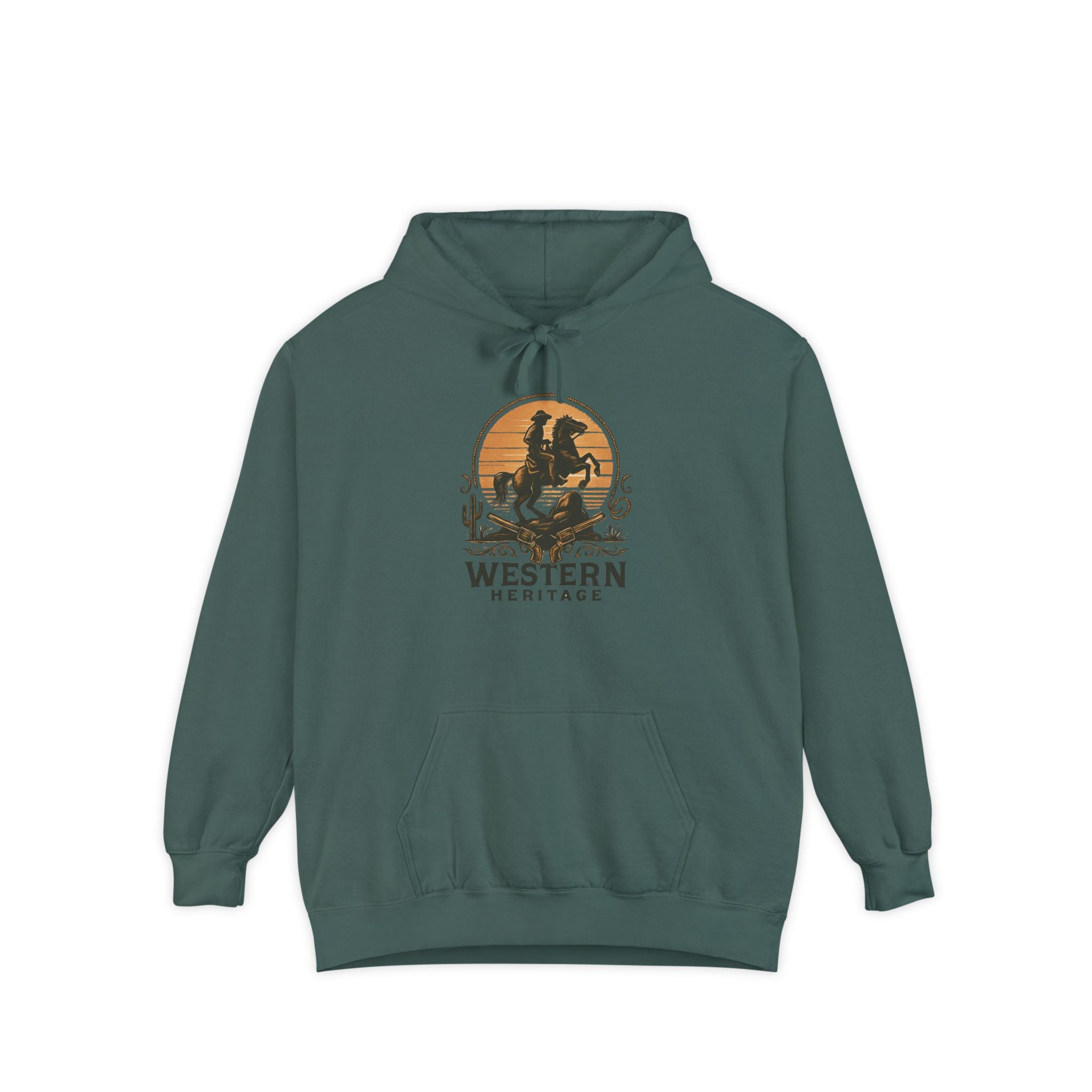 Western Sunset Hoodie — Vintage Cowboy Graphic Pullover