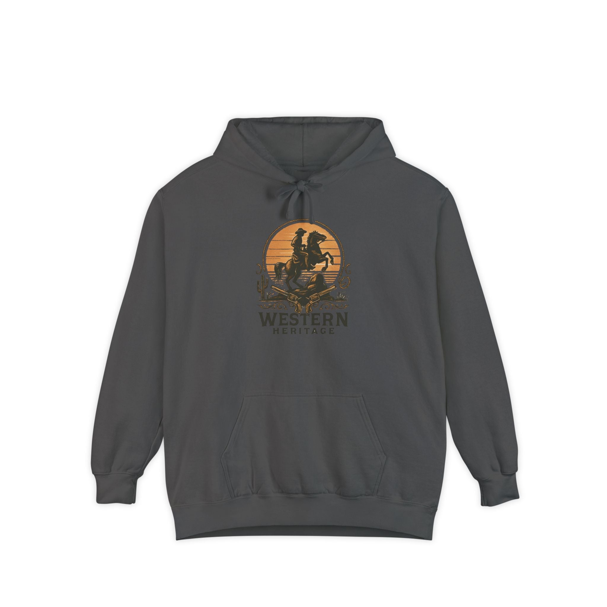Western Sunset Hoodie — Vintage Cowboy Graphic Pullover