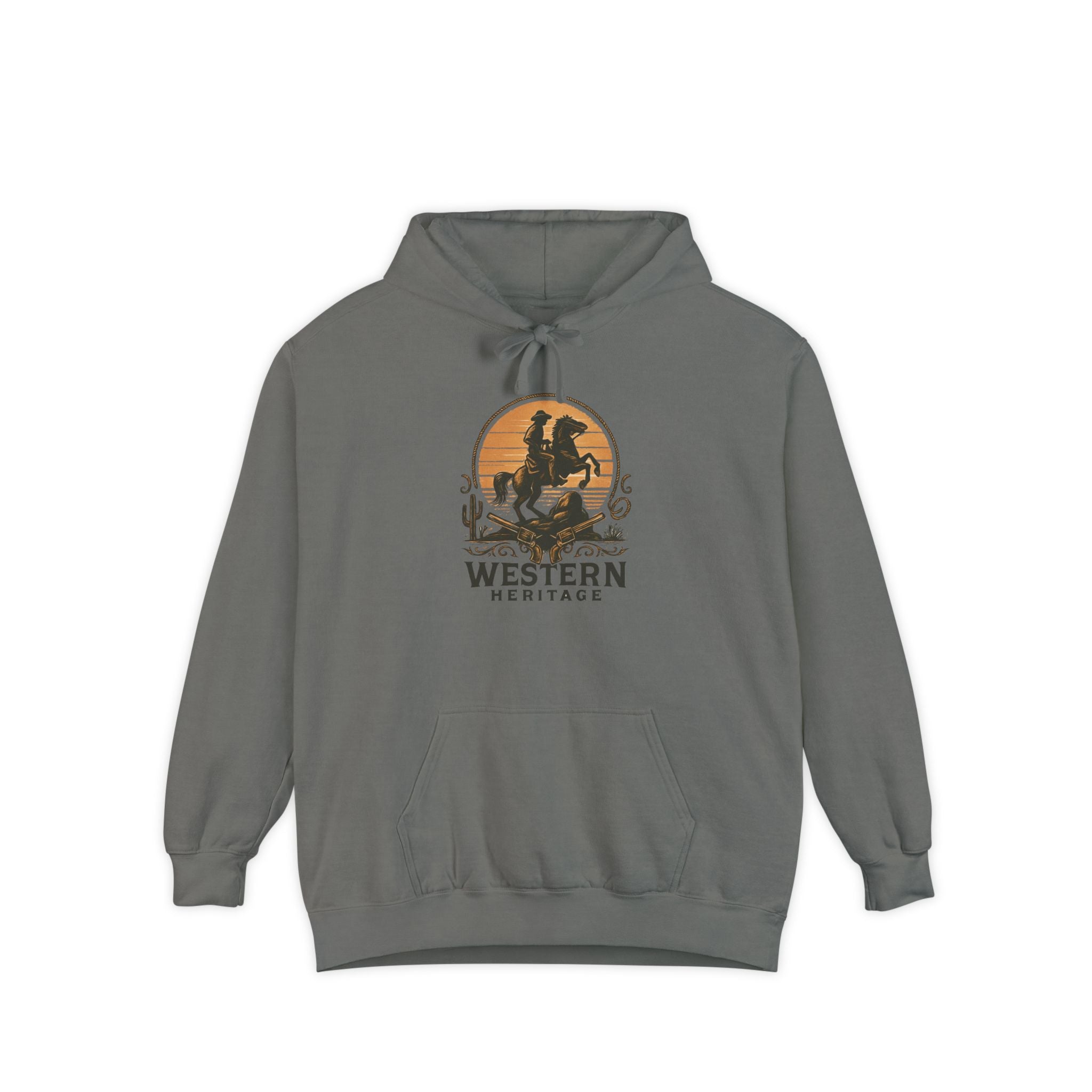 Western Sunset Hoodie — Vintage Cowboy Graphic Pullover