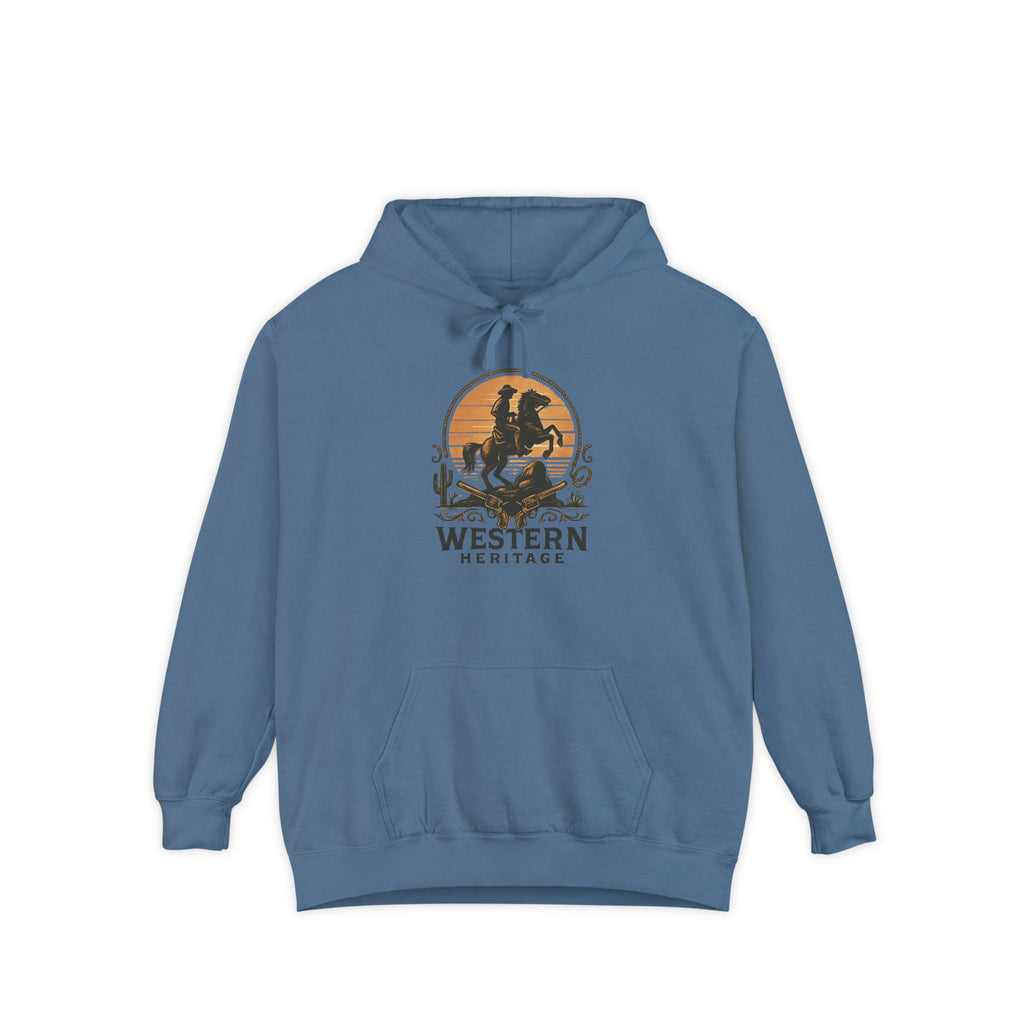 Western Sunset Hoodie — Vintage Cowboy Graphic Pullover
