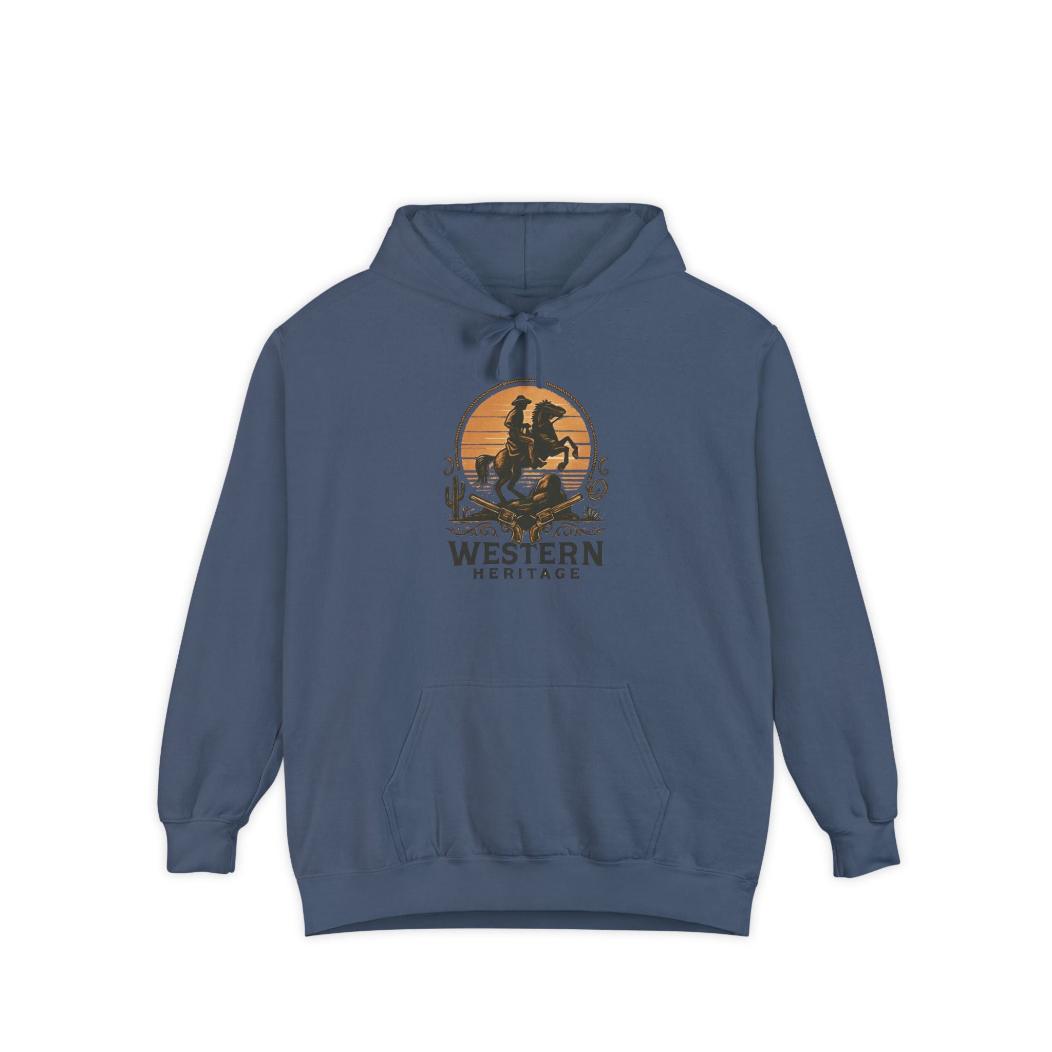 Western Sunset Hoodie — Vintage Cowboy Graphic Pullover