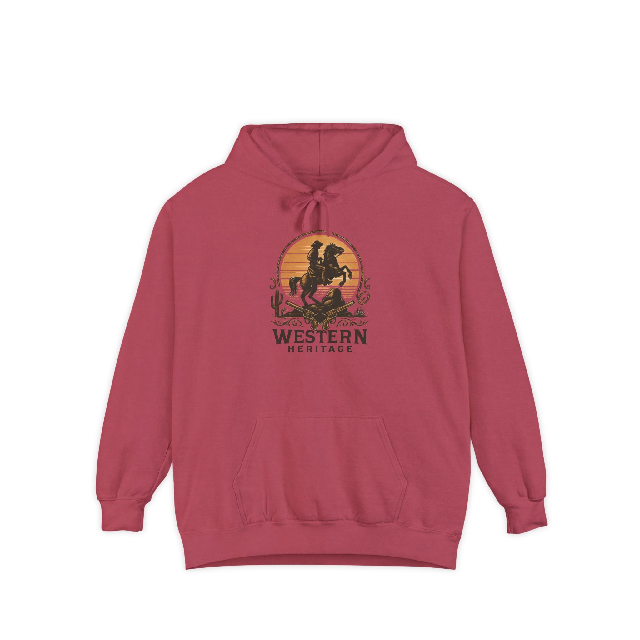 Western Sunset Hoodie — Vintage Cowboy Graphic Pullover