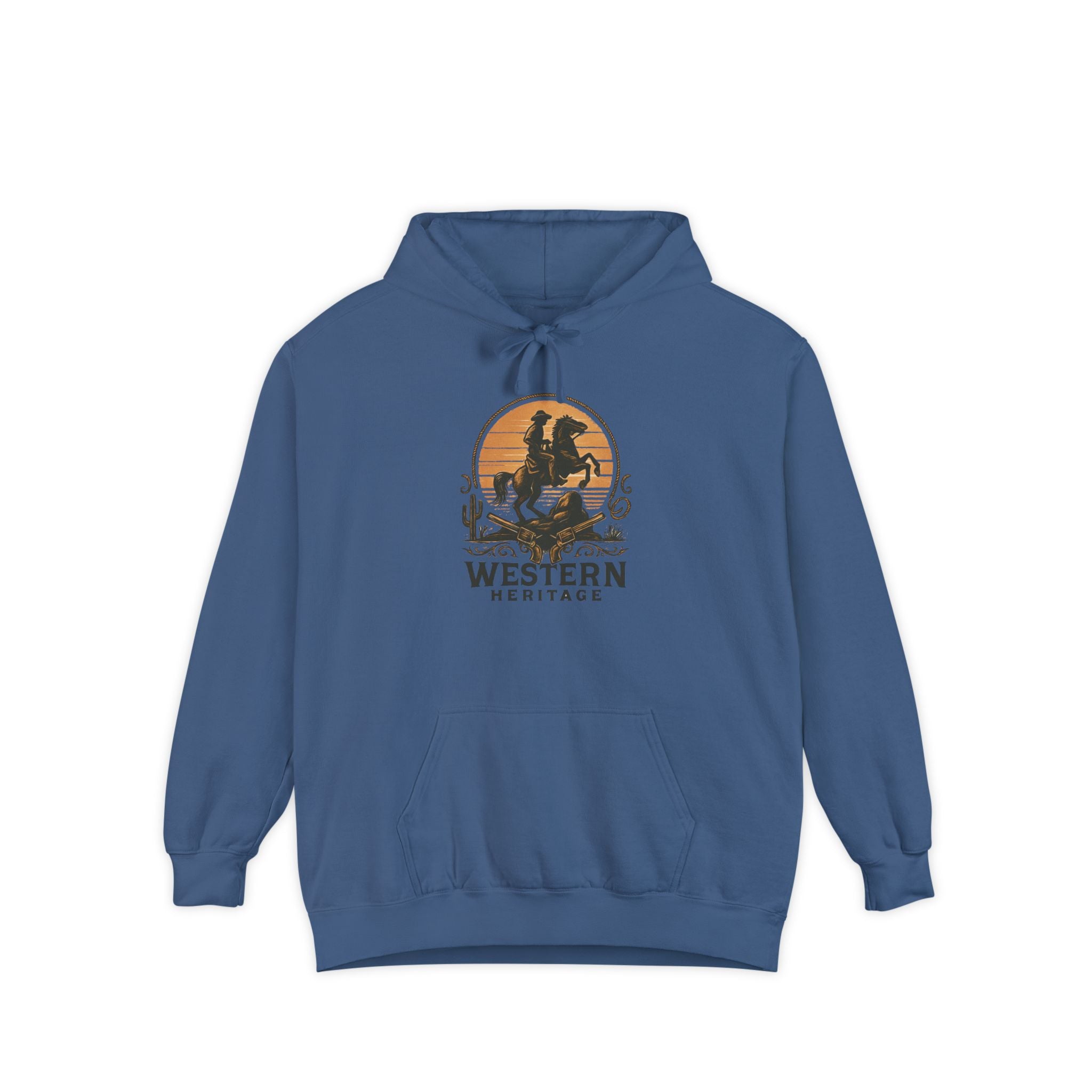 Western Sunset Hoodie — Vintage Cowboy Graphic Pullover