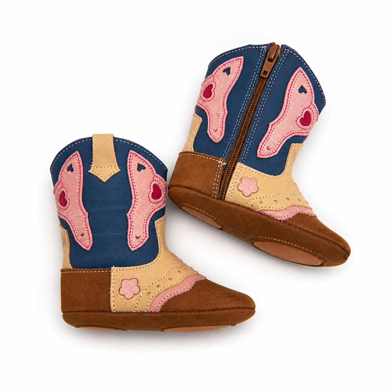 Butterfly pink and Blue Baby Cowgirl Boots