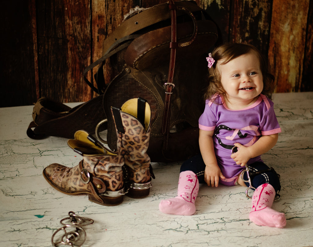 Lavender Horseshoe Heart Onesie