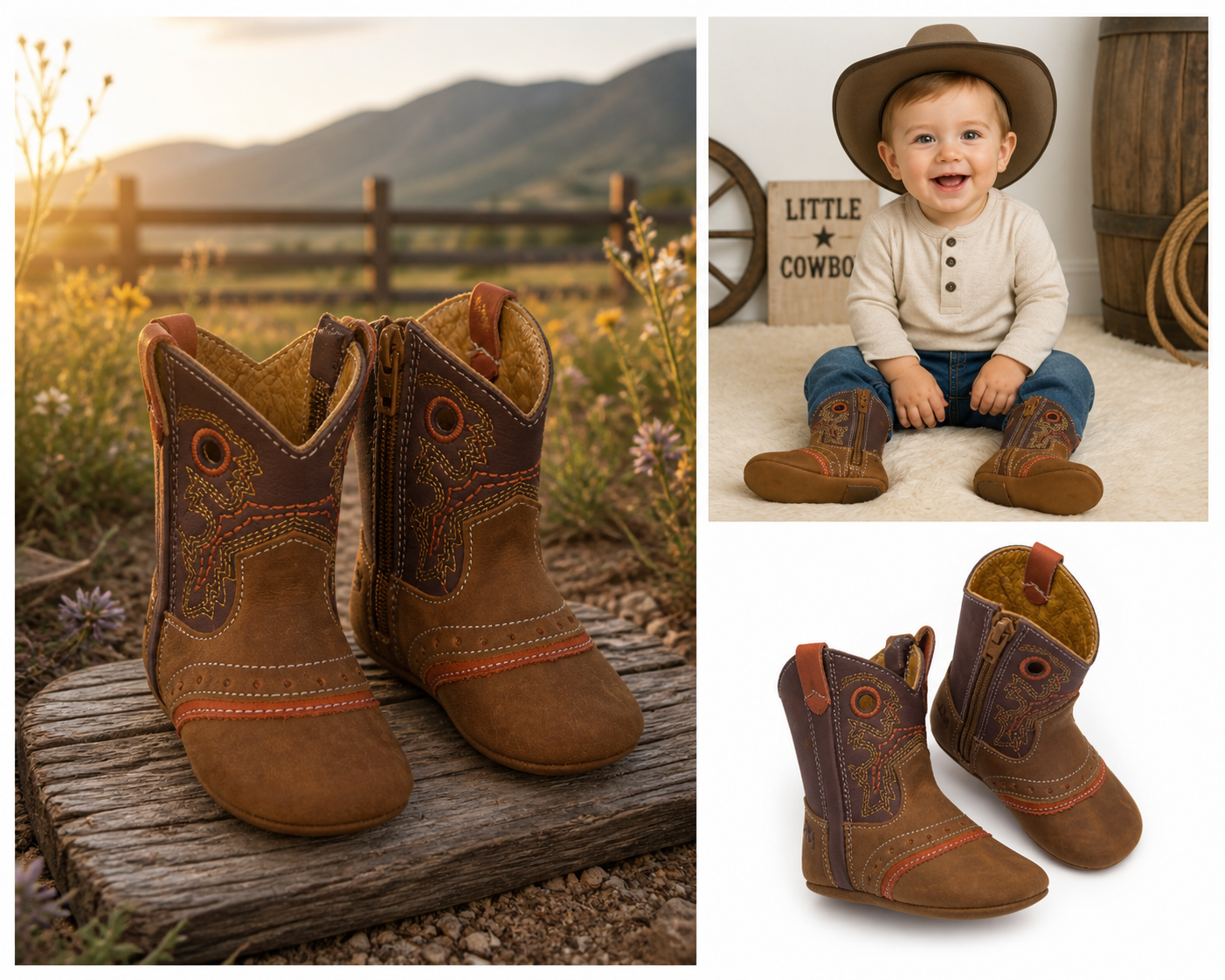 Two Toned Baby Cowboy Boots