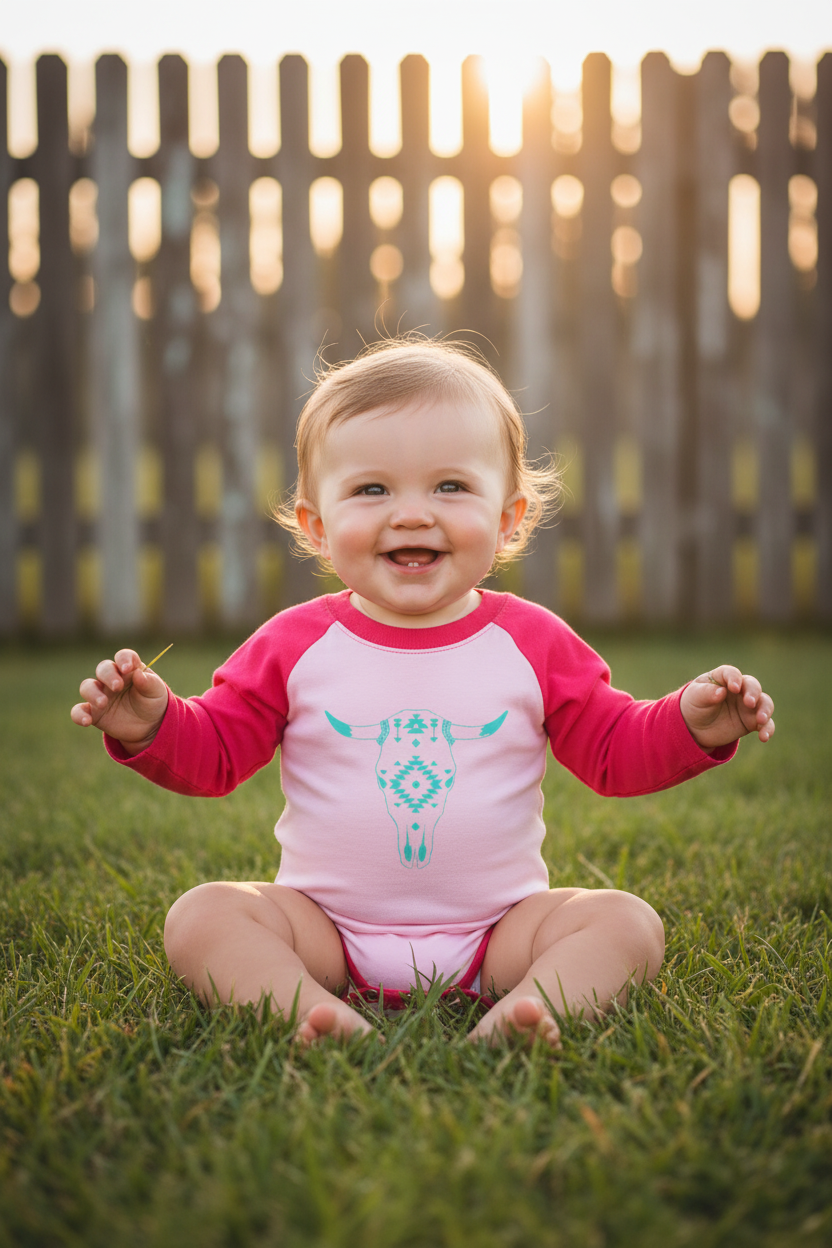 Bull Reglan Pink Long-sleeved Baby onesie
