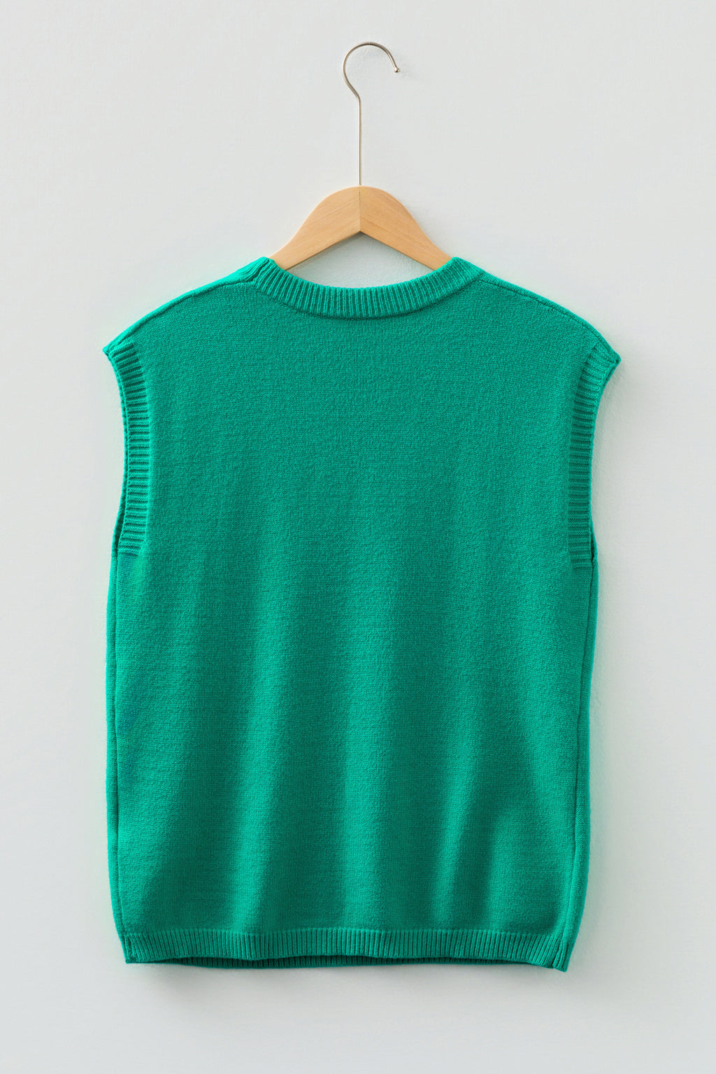 Bright Green Horse Bit Embroidered Loose Short Sleeve Sweater