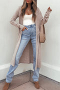 Parchment Solid Color Long Sleeve Casual Tunic Shift Cardigan