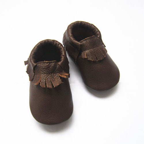 Baby Moccasins - Dark Brown