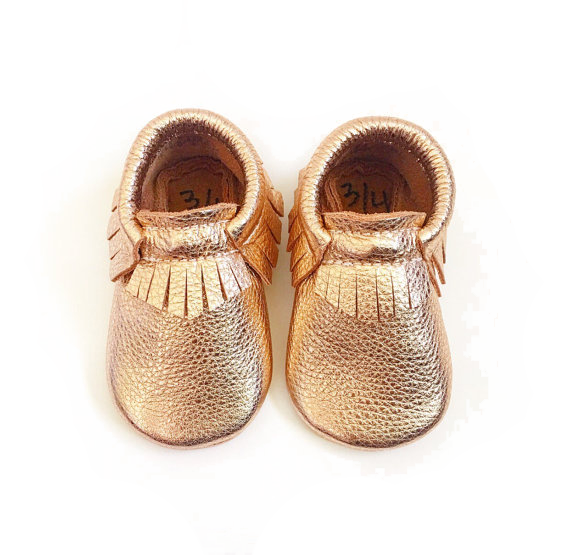 Baby Moccasins - Gold