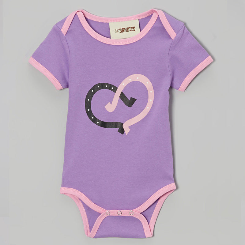Lavender Horseshoe Heart Onesie